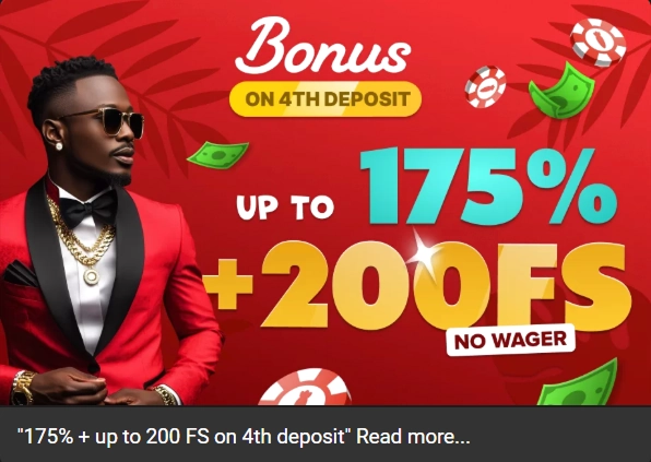 WRbet fourth deposit 175 percent 200 free spins