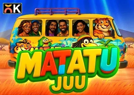 Matatu Juu safari minibus with people and lion